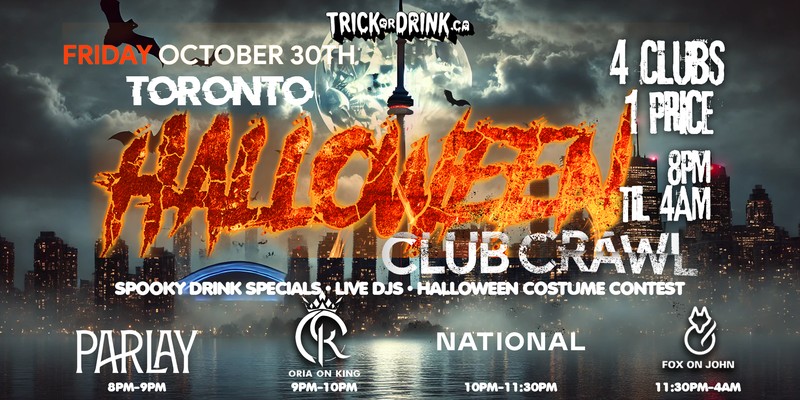 Toronto Club Crawl Fri, Trick or Drink Halloween crawl
