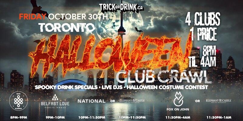 Toronto Club Crawl Fri, Trick or Drink Halloween crawl