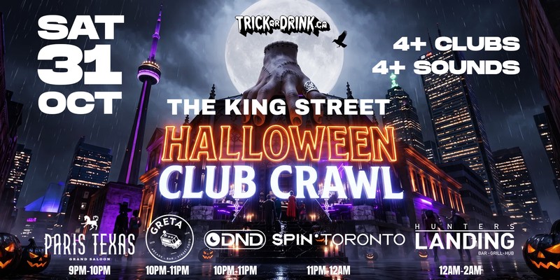 King Street Club Crawl Sat, Trick or Drink Halloween crawl