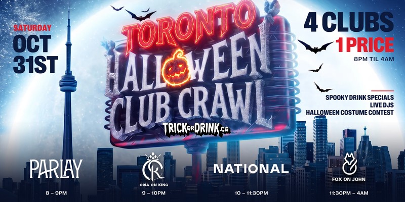Toronto Club Crawl Sat, Trick or Drink Halloween crawl